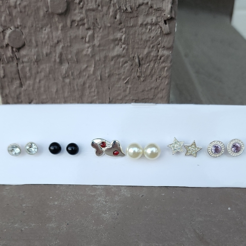 Set of Mixed Stud Earrings